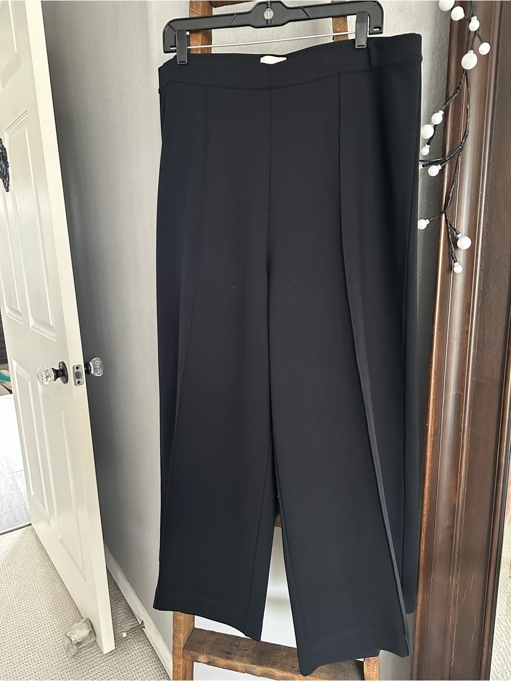 Caslon (Nordstrom) Black Wide-Leg Pants with Front Seams, size XL - Picture 1 of 9